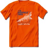 F-106 Vliegtuig T-Shirt | Unisex leger Kleding | Dames - Heren Straaljager shirt | Army F16 | Grappig bouwpakket Cadeau | - Oranje - L