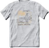 F-18 Vliegtuig T-Shirt | Unisex leger Kleding | Dames - Heren Straaljager shirt | Army F16 | Grappig bouwpakket Cadeau | - Licht Grijs - Gemaleerd - XL