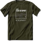 A-10 Warthog Vliegtuig T-Shirt | Unisex leger Kleding | Dames - Heren Straaljager shirt | Army F16 | Grappig bouwpakket Cadeau | - Leger Groen - S