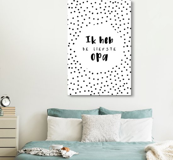 Tableau sur toile Proverbes - Citations - 'J'ai le grand-père le plus doux' - 120x180 cm - Décoration murale XXL