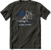 F-22 Vliegtuig T-Shirt | Unisex leger Kleding | Dames - Heren Straaljager shirt | Army F16 | Grappig bouwpakket Cadeau | - Donker Grijs - XXL