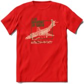 F-101 Vliegtuig T-Shirt | Unisex leger Kleding | Dames - Heren Straaljager shirt | Army F16 | Grappig bouwpakket Cadeau | - Rood - L