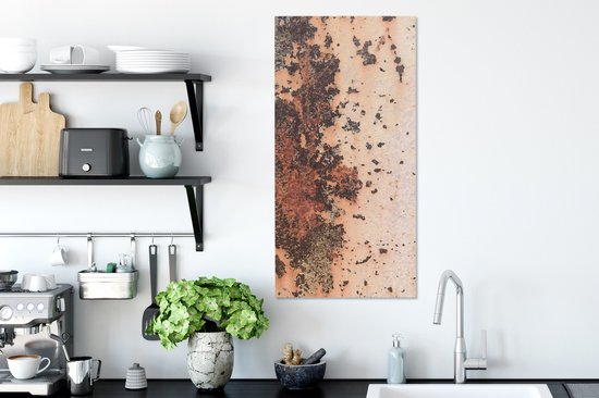 Toile Peinture Métal - Rouille - Ancien - 40x80 cm - Décoration murale