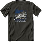 F-15 Vliegtuig T-Shirt | Unisex leger Kleding | Dames - Heren Straaljager shirt | Army F16 | Grappig bouwpakket Cadeau | - Donker Grijs - XXL