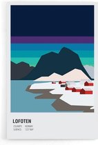 Walljar - Lofoten Norway Dusk - Muurdecoratie - Poster