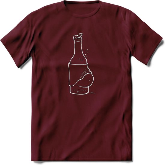 Bierbuik Bier T-Shirt | Unisex Kleding | Dames - Heren Feest shirt | Drank | Grappig Verjaardag Cadeau tekst | - Burgundy - XXL