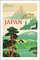 Walljar - Japan Landschap Vintage - Muurdecoratie - Poster met lijst