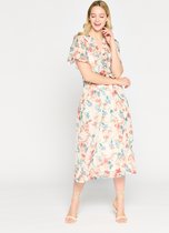 LOLALIZA Maxi-jurk met bloemenprint - Ecru - Maat 38