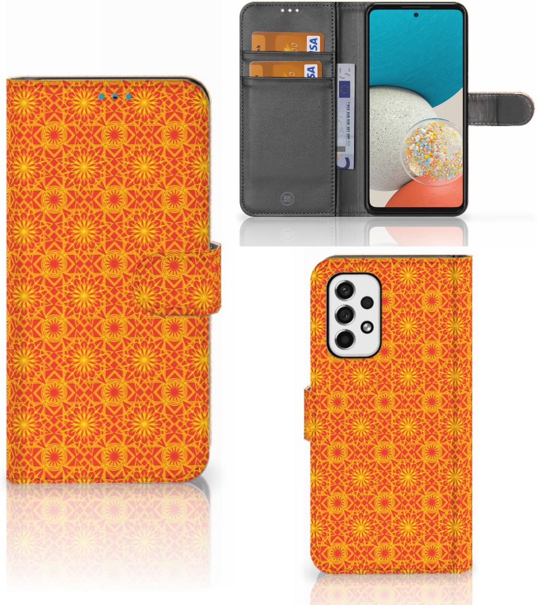 Samsung Galaxy A53 Telefoon Hoesje Batik Oranje