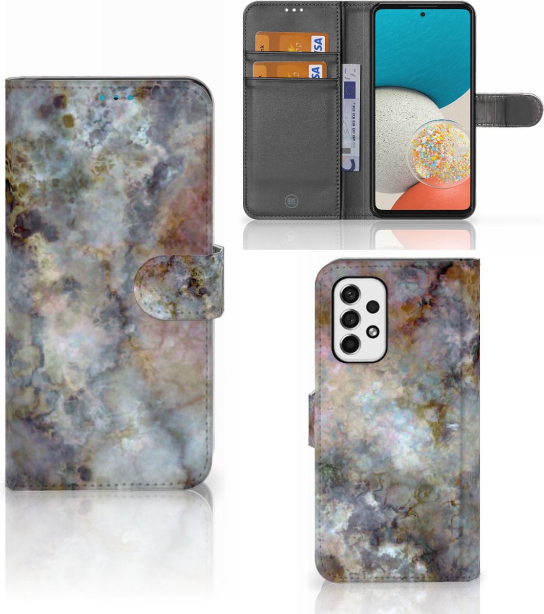 Book Case voor Samsung Galaxy A53 Bookcase Marmer Grijs