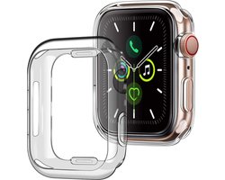Siliconen Hoes Geschikt voor Apple Watch SE 2022 44 mm Hoesje Cover Case - Hoesje Geschikt voor Apple Watch SE 2022 44 mm Hoes Siliconen Case - Transparant