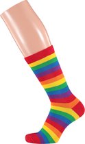 Apollo - Feest sokken met strepen - rainbow kleuren 36/41 - Gekleurde sokken - Carnaval - Party sokken heren