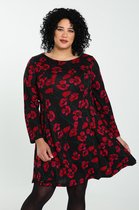 Paprika Dames Warme jurk met een bloemenprint - Jurk - Maat 54