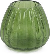 Glazen vaasje groen - Kolony - 12x12x11cm - glazen decoratie
