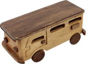 Beelden - Bus - Hout - Bruin - 16x8x8 cm - Indonesie - Sarana - Fairtrade