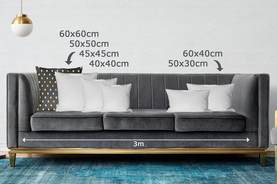 Coussins décoratifs - Oreillers Salon - 60x60 cm - Motifs - Or - Diamant