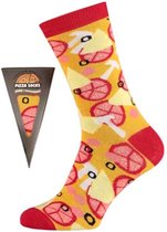 Pizza sokken giftbox assorti geel 42/47