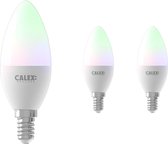 Voordeelpak 3x Calex Smart Tuya Wifi E14 Kaars 5W 470lm - 822-840 Afstembaar Wit | RGBW - Dimbaar - Vervangt 40W.