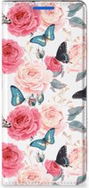Flipcase Cadeautjes voor Moederdag OPPO Reno 6 Pro Plus 5G Smartphone Hoesje Butterfly Roses