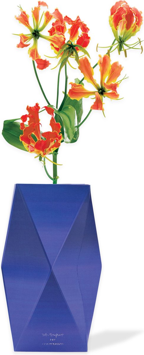 Tiny Miracles - Duurzame Design Vaas - Paper Vase Cover - Vivid Blue - 2.0