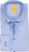 Redmond modern fit overhemd - lichtblauw geruit - Strijkvriendelijk - Boordmaat: 39/40