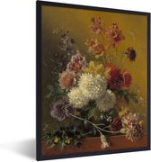 Fotolijst incl. Poster - Stilleven met bloemen - Schilderij van Georgius Jacobus Johannes van Os - 60x80 cm - Posterlijst