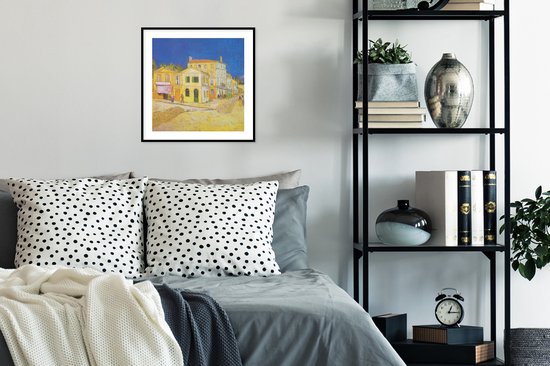 Cadre photo avec affiche - La maison jaune - Peinture de Vincent van Gogh - 40x40 cm - Cadre pour affiche