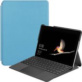 Case2go - Tablet Hoes geschikt voor Microsoft Surface Go 3 - Tri-Fold Book Case - Licht Blauw