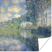 Poster Populieren bij de Epte - Schilderij van Claude Monet - 100x100 cm XXL