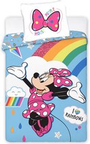 Disney Minnie Mouse Rainbow - Dekbedovertrek - Eenpersoons - 140 x 200 cm - 100% katoen