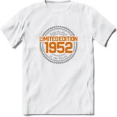 1952 Limited Edition Ring T-Shirt | Zilver - Goud | Grappig Verjaardag en Feest Cadeau Shirt | Dames - Heren - Unisex | Tshirt Kleding Kado | - Wit - XXL