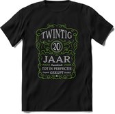 20 Jaar Legendarisch Gerijpt T-Shirt | Groen - Grijs | Grappig Verjaardag en Feest Cadeau Shirt | Dames - Heren - Unisex | Tshirt Kleding Kado | - Zwart - XL