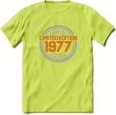 1977 Limited Edition Ring T-Shirt | Zilver - Goud | Grappig Verjaardag en Feest Cadeau Shirt | Dames - Heren - Unisex | Tshirt Kleding Kado | - Groen - M