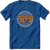 1973 Limited Edition Ring T-Shirt | Zilver - Goud | Grappig Verjaardag en Feest Cadeau Shirt | Dames - Heren - Unisex | Tshirt Kleding Kado | - Donker Blauw - XL