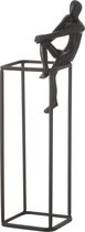 J-Line figuur Op Kubus - aluminium - zwart