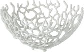 Schaal | metaal | wit | 33x33x (h)13 cm