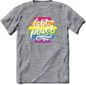 LGBT Power | Pride T-Shirt | Grappig LHBTIQ+ / LGBTQ / Gay / Homo / Lesbi Cadeau Shirt | Dames - Heren - Unisex | Tshirt Kleding Kado | - Donker Grijs - Gemaleerd - L