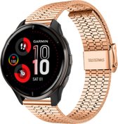 Strap-it Garmin Venu 2 Plus luxe stalen bandje - rose goud