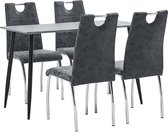 Decoways - 5-delige Eethoek kunstleer zwart