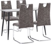 Decoways - 5-delige Eethoek kunstleer bruin