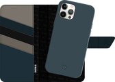 Apple iPhone 12 Pro Max Hoesje - Valenta - Snap Luxe Serie - Echt Leer Bookcase / 2in1 Case - Blauw - Hoesje Geschikt Voor Apple iPhone 12 Pro Max