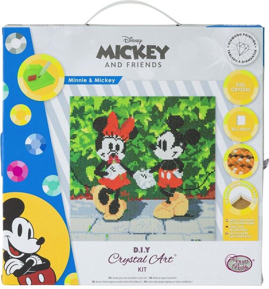 Diamond Paitning Crystal Art kit Disney Minnie and Mickey - 30 x 30 cm - Knutselpakket - Fans