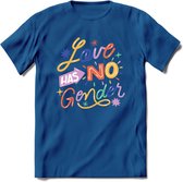 Love Has No Gender | Pride T-Shirt | Grappig LHBTIQ+ / LGBTQ / Gay / Homo / Lesbi Cadeau Shirt | Dames - Heren - Unisex | Tshirt Kleding Kado | - Donker Blauw - L