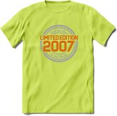 2007 Limited Edition Ring T-Shirt | Zilver - Goud | Grappig Verjaardag en Feest Cadeau Shirt | Dames - Heren - Unisex | Tshirt Kleding Kado | - Groen - XL
