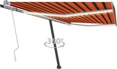 Decoways - Luifel handmatig uittrekbaar met LED 400x300 cm oranje en bruin
