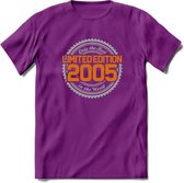 2005 Limited Edition Ring T-Shirt | Zilver - Goud | Grappig Verjaardag en Feest Cadeau Shirt | Dames - Heren - Unisex | Tshirt Kleding Kado | - Paars - L