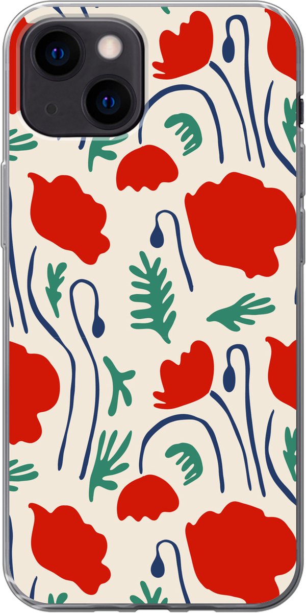 Telefoonhoesje Geschikt voor iPhone 13 mini hoesje - Bloemen - Roos - Patronen - Siliconen Telefoonhoesje Telefoonhoesje