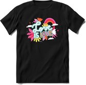 Love is Love | Pride T-Shirt | Grappig LHBTIQ+ / LGBTQ / Gay / Homo / Lesbi Cadeau Shirt | Dames - Heren - Unisex | Tshirt Kleding Kado | - Zwart - L