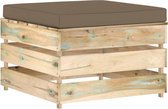 Decoways - Hocker sectioneel met kussen groen geïmpregneerd hout