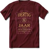 30 Jaar Legendarisch Gerijpt T-Shirt | Oud Roze - Ivoor | Grappig Verjaardag en Feest Cadeau Shirt | Dames - Heren - Unisex | Tshirt Kleding Kado | - Burgundy - M